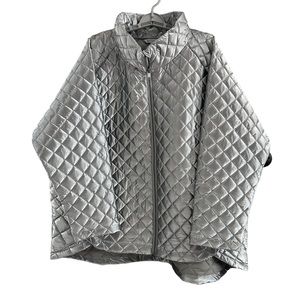 Athleta Silver Quilted Puffer Jacket